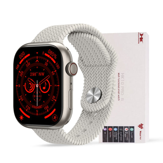 HK10 PRO B 2.02 AMOLED DISPLAY G-SENSOR AI FEATURES WITH WEARFIT PRO APP 2 STRAPS SILVER
